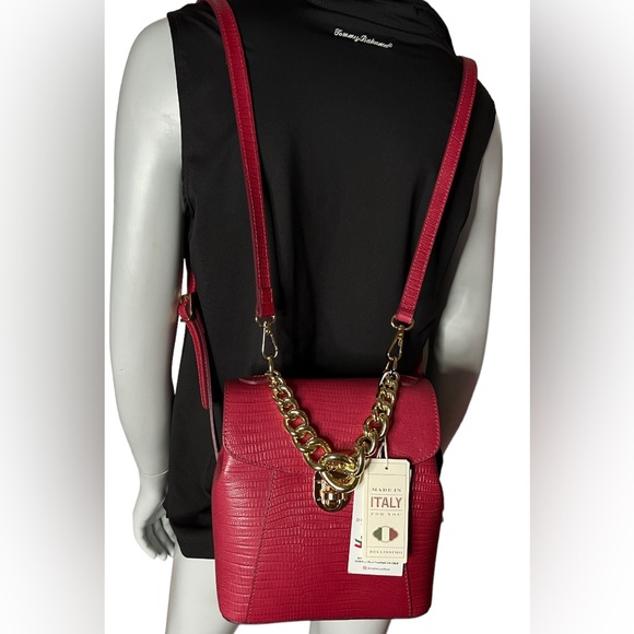Divina Firenze Bags Divina Firenze Trilli Italian Leather Ruby